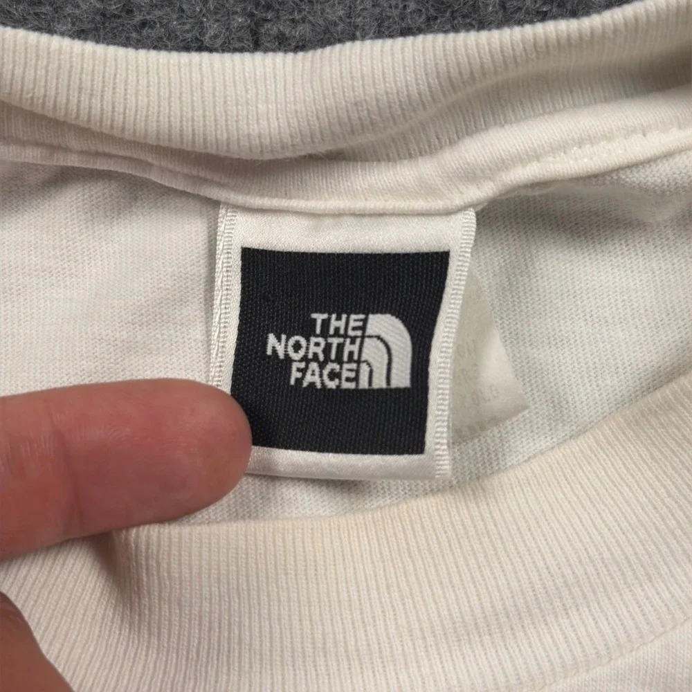 Vintage The North Face Long Sleeve T-Shirt Mens Medium White Graphic Mountain